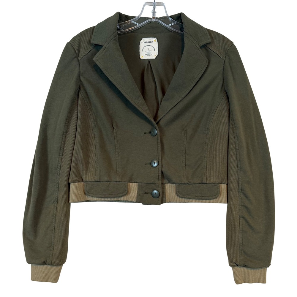 Allihop Anthropologie Olive Green Cropped Blazer Jacket Gorpcore •S• Shacked
